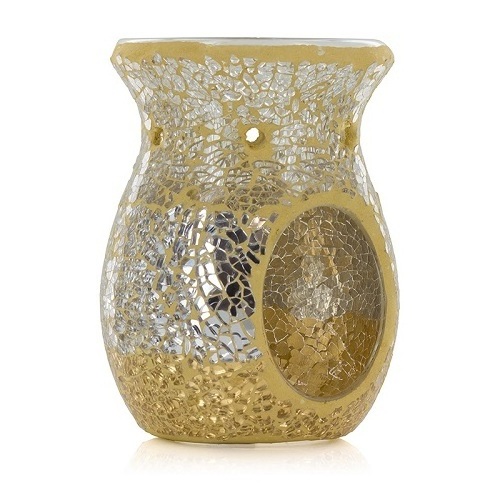 Home Tabletop Luxury Glass Mosaic Fragrance Incense Tealight Candle Holder Wax Melt Warmer Oil Burner