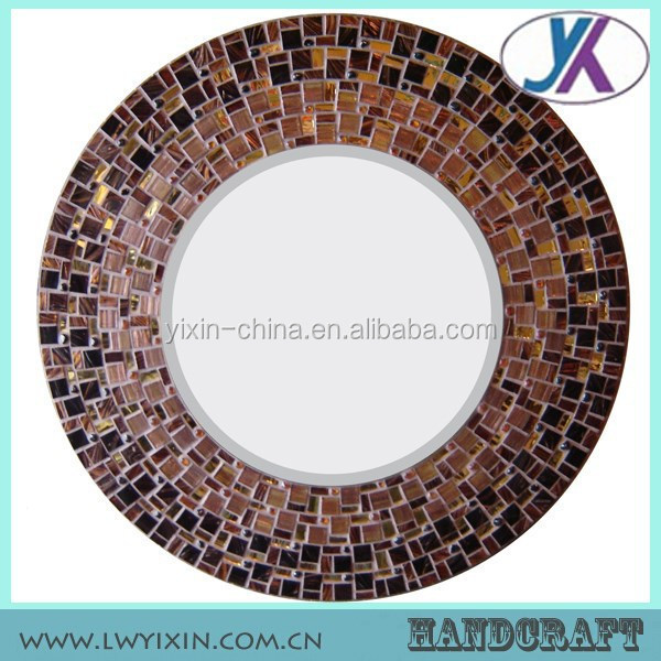 Home decorative glass tile mosaic antique round wall mirrors