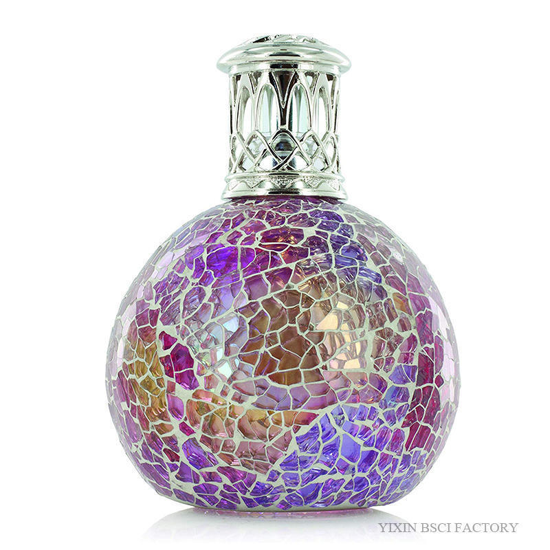 Home Decoration Christmas Gift Mosaic Glass Catalytic Bottle Fragrance Oil Lamp Burner For Room