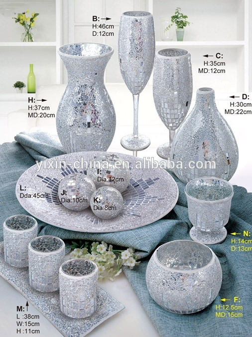 Black and luxcury mosaic glass flower vases with high quality