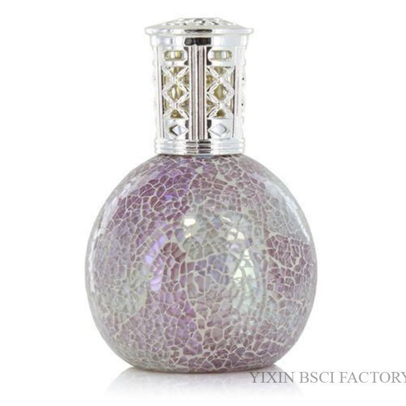 Home Decoration Christmas Gift Mosaic Glass Catalytic Bottle Fragrance Oil Lamp Burner For Room