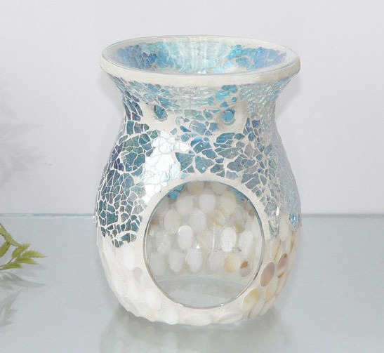 MOP(Mother of Pearl)Round Piece Glass Oil Burner Real Shell