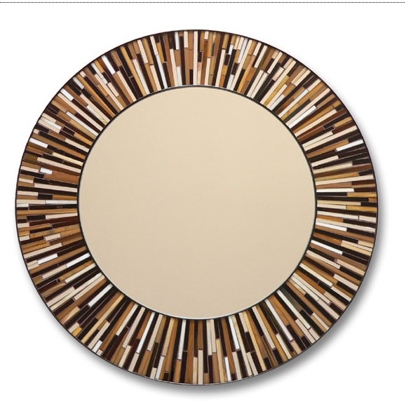 40-60cm mosaic resin round blue hand carved decorative wood mirror frame