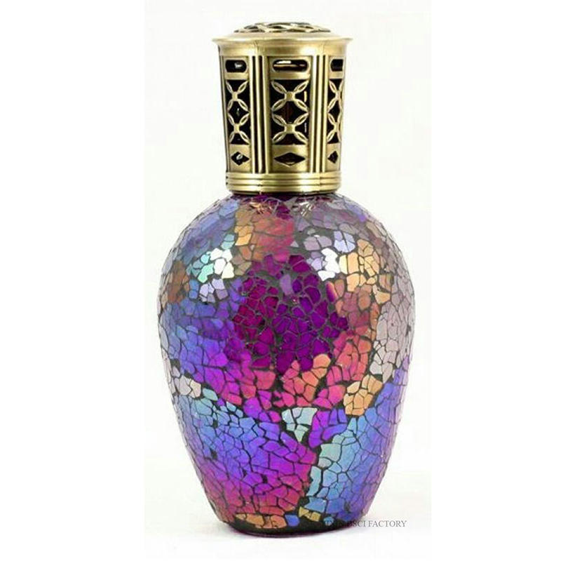 Home Decoration Christmas Gift Mosaic Glass Catalytic Bottle Fragrance Oil Lamp Burner For Room