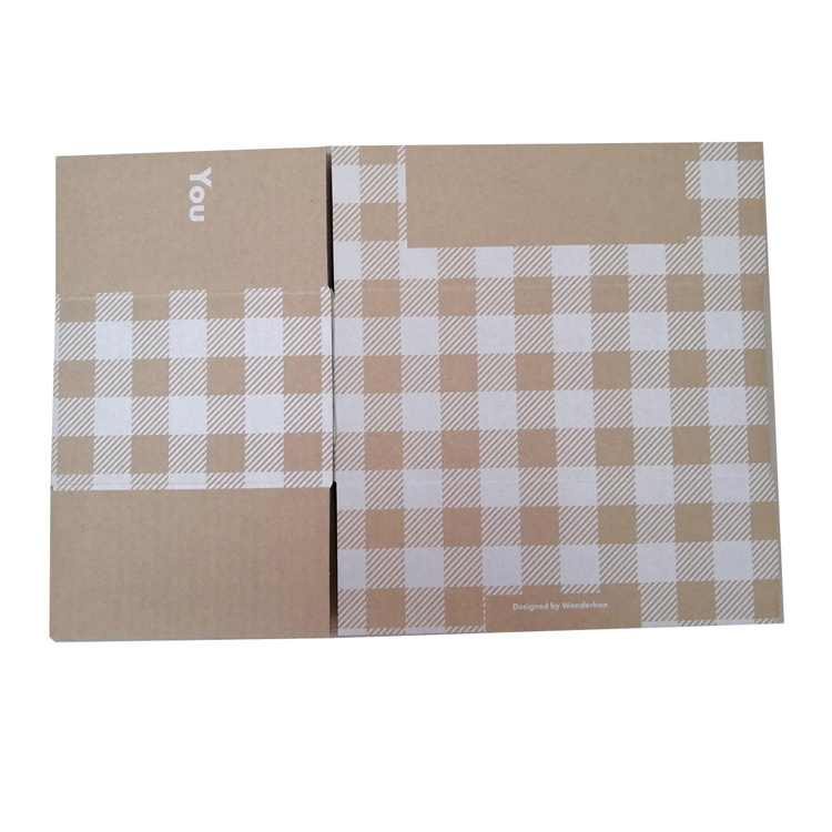 Kraft standard brown box perforate cardboard size corrugated grape paper box 4 with lid