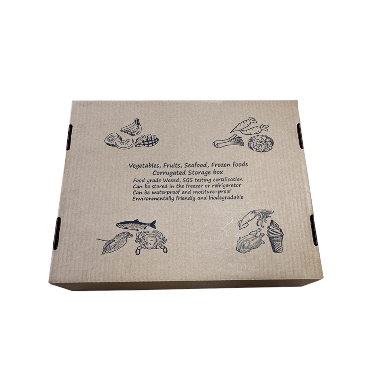 Recycle wholesale waterproof brown corrugated cardboard box wax coated corrugated vegetable boxes