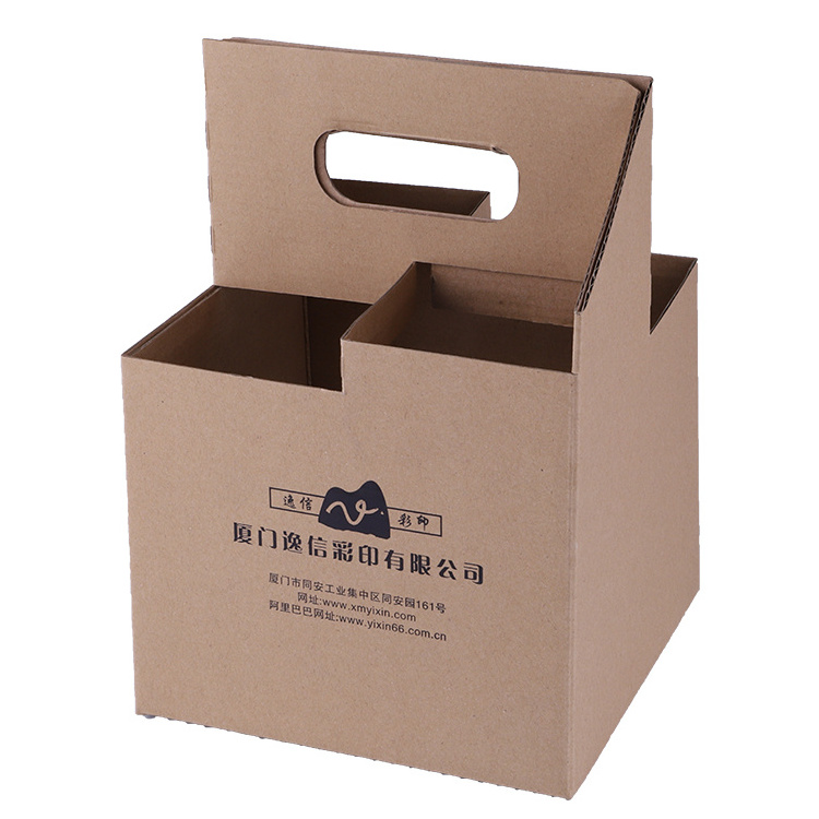 Dimension of 4 / 6 / 12 pack beer wine bottle packaging carton boxWine packing box