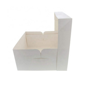 Wholesale Custom Birthday Wedding 10 X 10 X 5 12x12x6 Boxes For Cake Packing 4 6 8 10 12 14 Inch Tall Cake Boxs With Window Logo