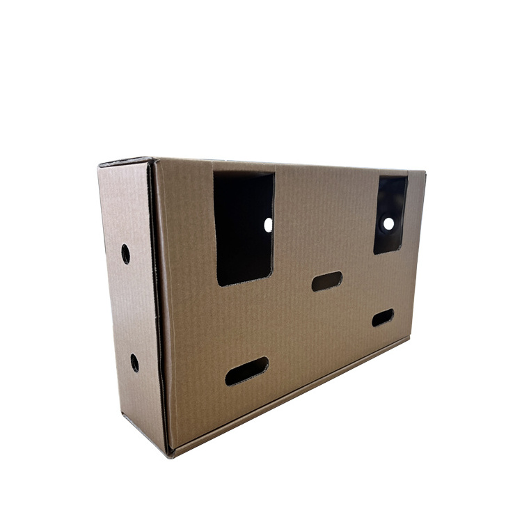 Recycle wholesale waterproof brown corrugated cardboard box wax coated corrugated vegetable boxes