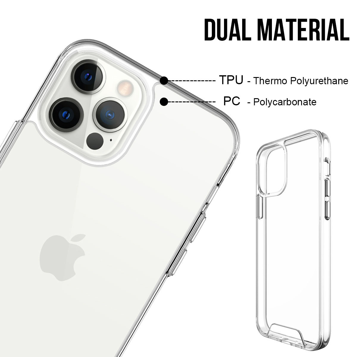 High Quality TUP PC Plating Button Cover for Iphone 13 Pro Max,for Iphone 14 Pro Max Case Space Clear Phone Case