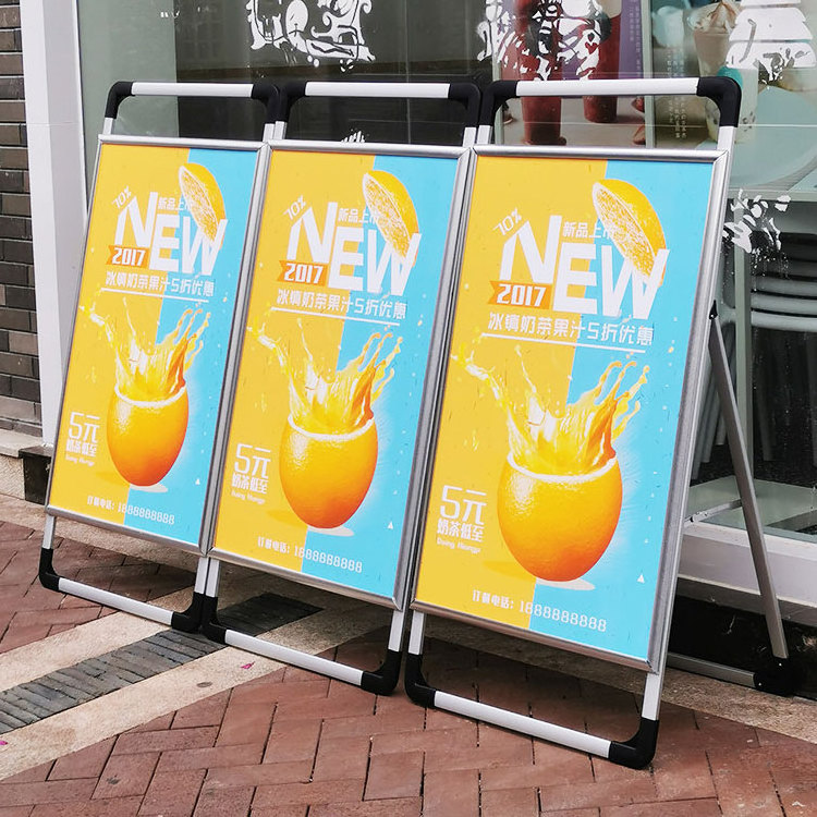 Double Side Poster Stand Display Easy Carry Aluminum Outdoor Display A Frame Sign Stand