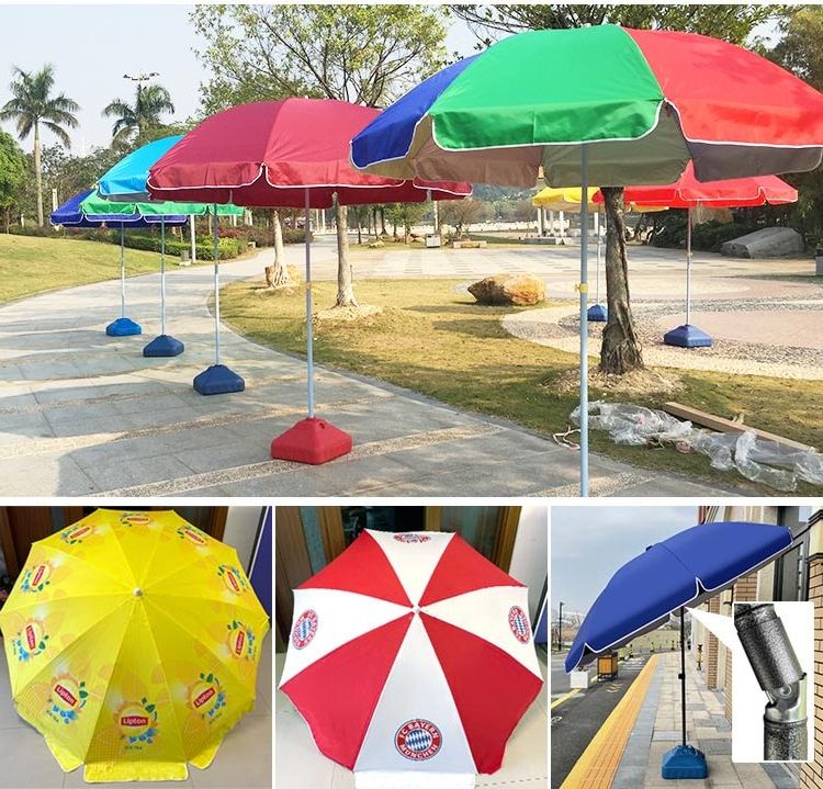 Selling Well Promotional Big Size Parasol Beach-Umbrella Wind Resistant Heavy Duty Manual Open Comercial Sun Umbrella For Beach