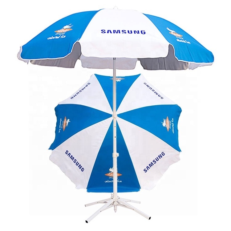 Selling Well Promotional Big Size Parasol Beach-Umbrella Wind Resistant Heavy Duty Manual Open Comercial Sun Umbrella For Beach