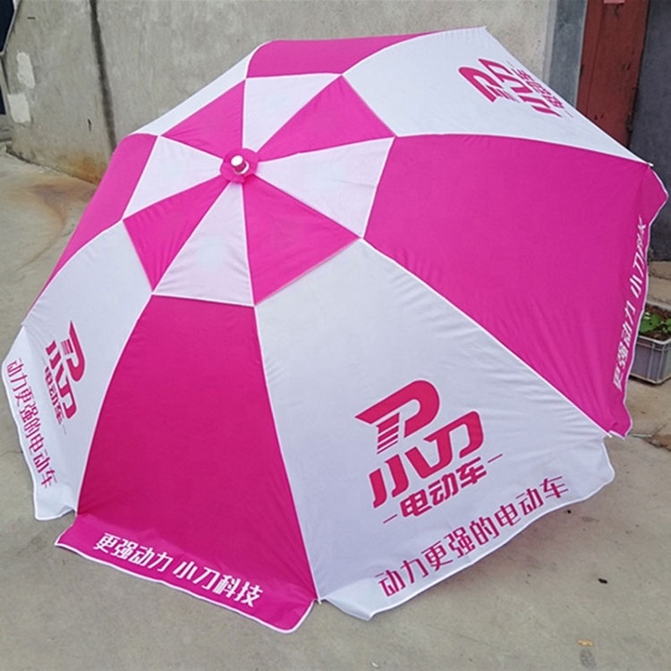 Promotional Custom UV Coating Protection Beach Umbrella Outdoor Advertising Sun Umbrella With Logo Print