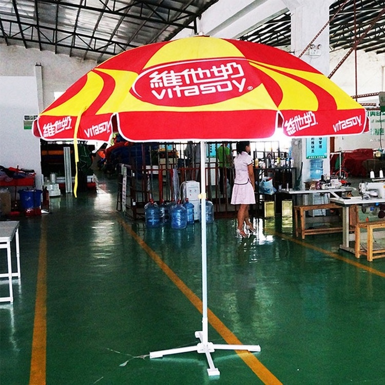 Promotional Custom UV Coating Protection Beach Umbrella Outdoor Advertising Sun Umbrella With Logo Print