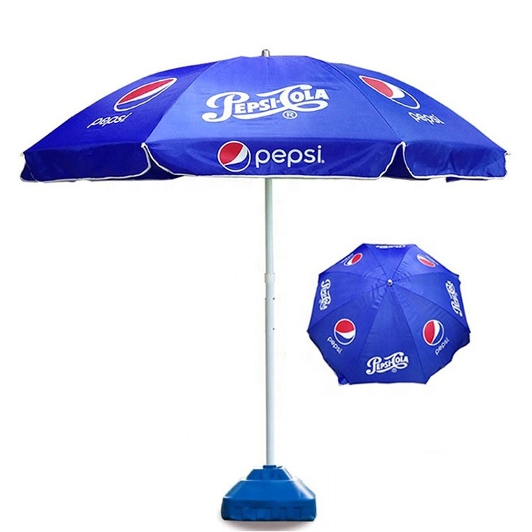 Promotional Custom UV Coating Protection Beach Umbrella Outdoor Advertising Sun Umbrella With Logo Print