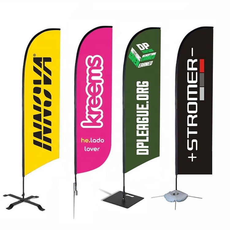 Custom Logo Print Feather Flag Promotional Advertising Teardrop Flag Banner Outdoor Custom Beach Feather Flag