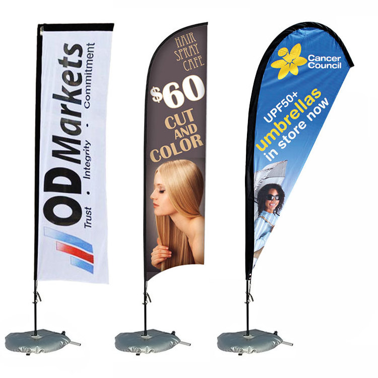 Wholesale Flying Beach Flag Banner Promotional Advertising Wind Outdoor Custom Feather Flags