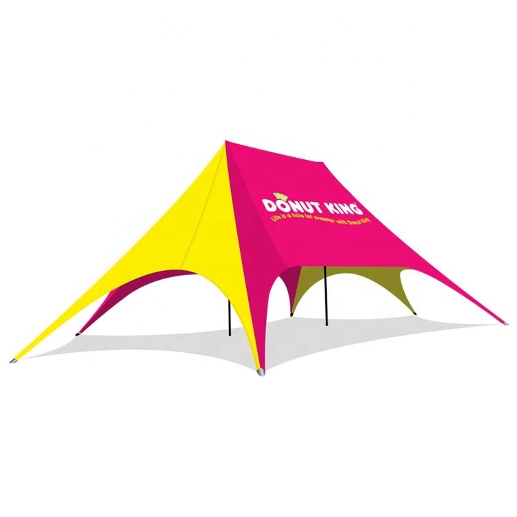 Advertising Custom Star Canopy Tent Portable Twin Double Top 12x17m Two Pole Outdoor Event Super Large Spider Shape Star Tent