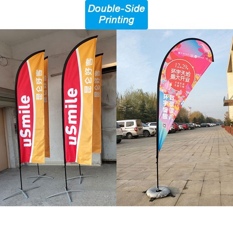 Wholesale Flying Beach Flag Banner Promotional Advertising Wind Outdoor Custom Feather Flags