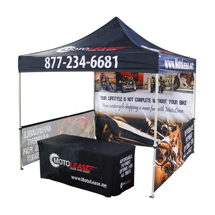 10X10 Ez Up Outdoor Marketing Vendor Gazebo Tent  With Sidewall Custom Print 40 mm Hexagonal 10 X 20 Pop Up Canopy Tent