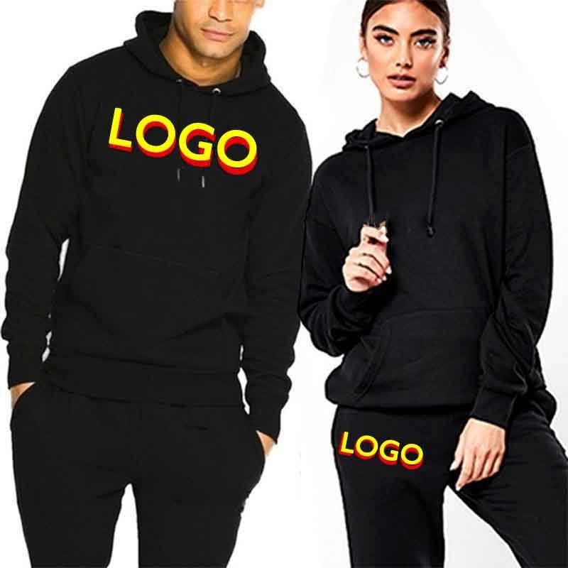 Wholesale Custom Fleece Cotton Sweat Suit Men Hoodie Set Unisex Sweatsuits Unisex Sets Tech Suits