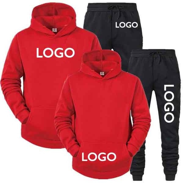 Wholesale Custom Fleece Cotton Sweat Suit Men Hoodie Set Unisex Sweatsuits Unisex Sets Tech Suits