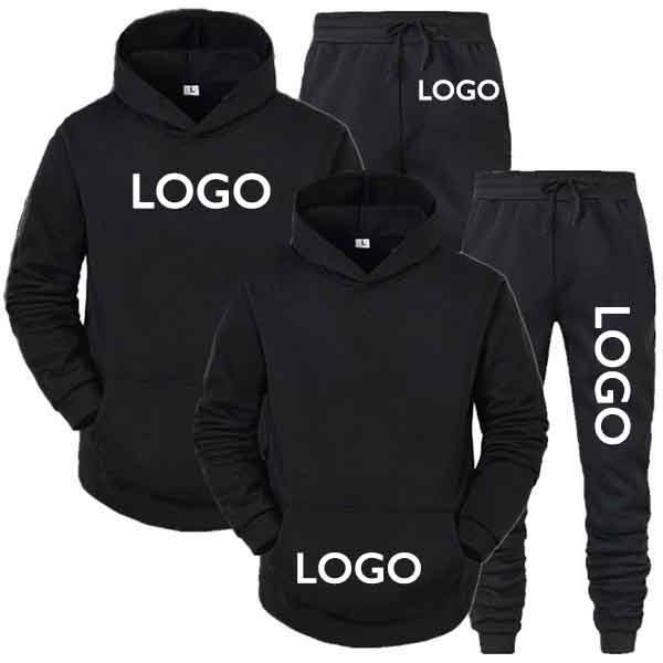 Wholesale Custom Fleece Cotton Sweat Suit Men Hoodie Set Unisex Sweatsuits Unisex Sets Tech Suits