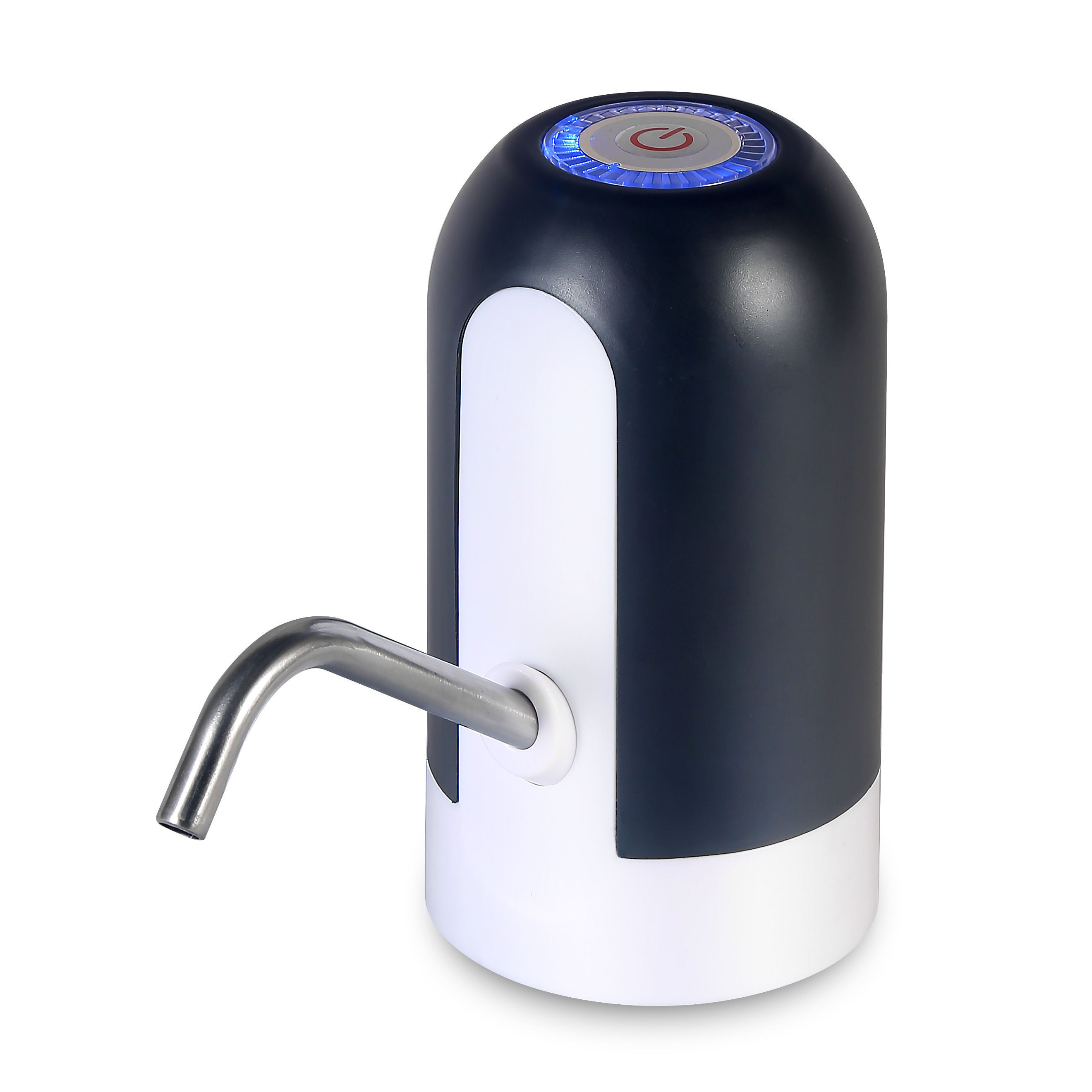 Automatic Water Dispenser 5 Gallon Portable Electric Water Bottle Pump with Stainless Steel Battery Stand Plastic White