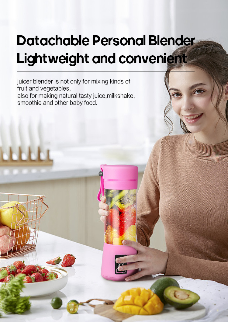 Portable Electric Fruit Juicer USB Rechargeable Machine Sports Mini Bottle Juicing Blender