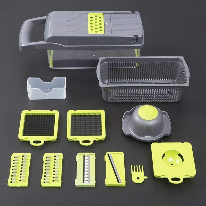 Manual Mandoline Slicer Onion Cutter Peeler Veggie Chopper Vegetable Slicer 18 in 1 fruit vegetable chopper tools