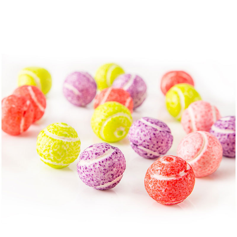 China Candy Bubble Gum Chewing Tennis Shape Sandwich Chewing Gum  Balls