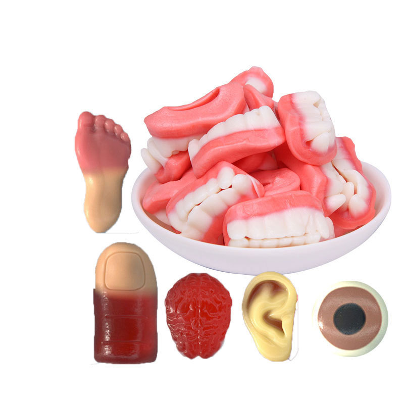 Custom Halloween Eye Halal Gummy Eyes Shape Candy Halloween Contain Body Shaped Lollipop Eye Ball Gummy