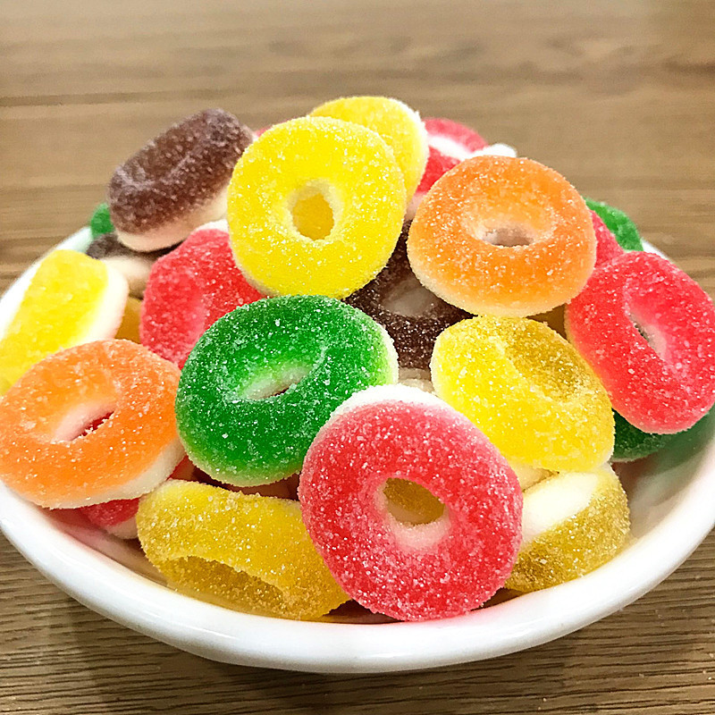 Bulk Donut Fruit Shaped Gummy Jelly Candies Halal Frooties Fruit Roll Chewy  Soft Candy Sweet Candy