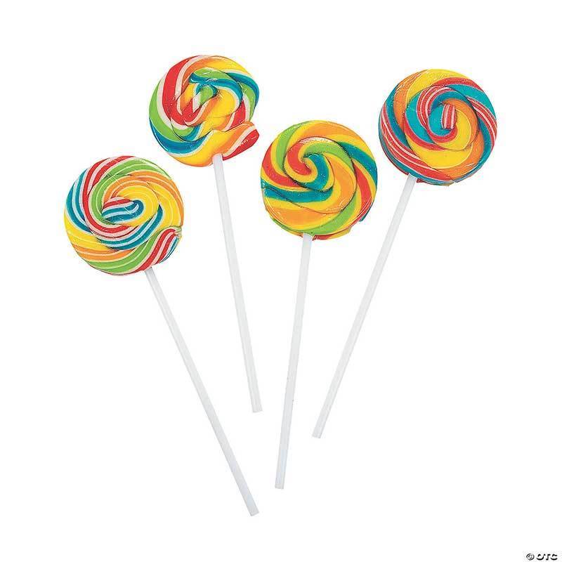 Wholesale Bulk Multi-Colored Round Shaped Swirl Lollipops Hard Candy