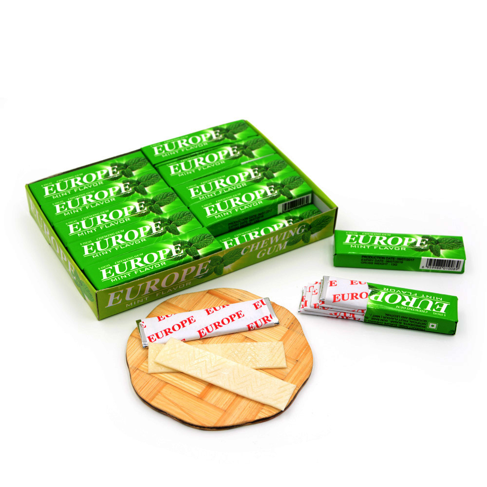 Halal cheap chewing gum mint banana grape private label Europe chewing gum