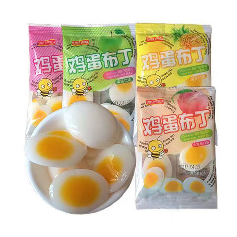 Bulk Halal Yummy Poached Fried Egg Gummy Jelly Candy Wholesale Premium Quality Gummi Fried Eggs