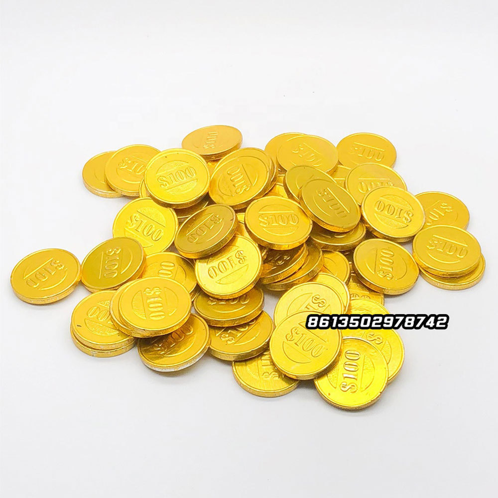 New Product 2022 Candy Choco Sweet Valentines Day Chocolate Coin Vegan Jar Round Chocolate Gold Coins