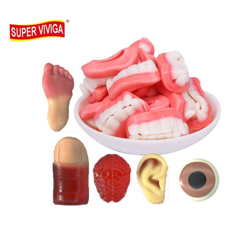 Wholesale Crazy Penis Sex Shaped Gummy Soft Vagina Ear Shape Candy Nipple Ring  Hair Eyeball Candies  Manufacturers