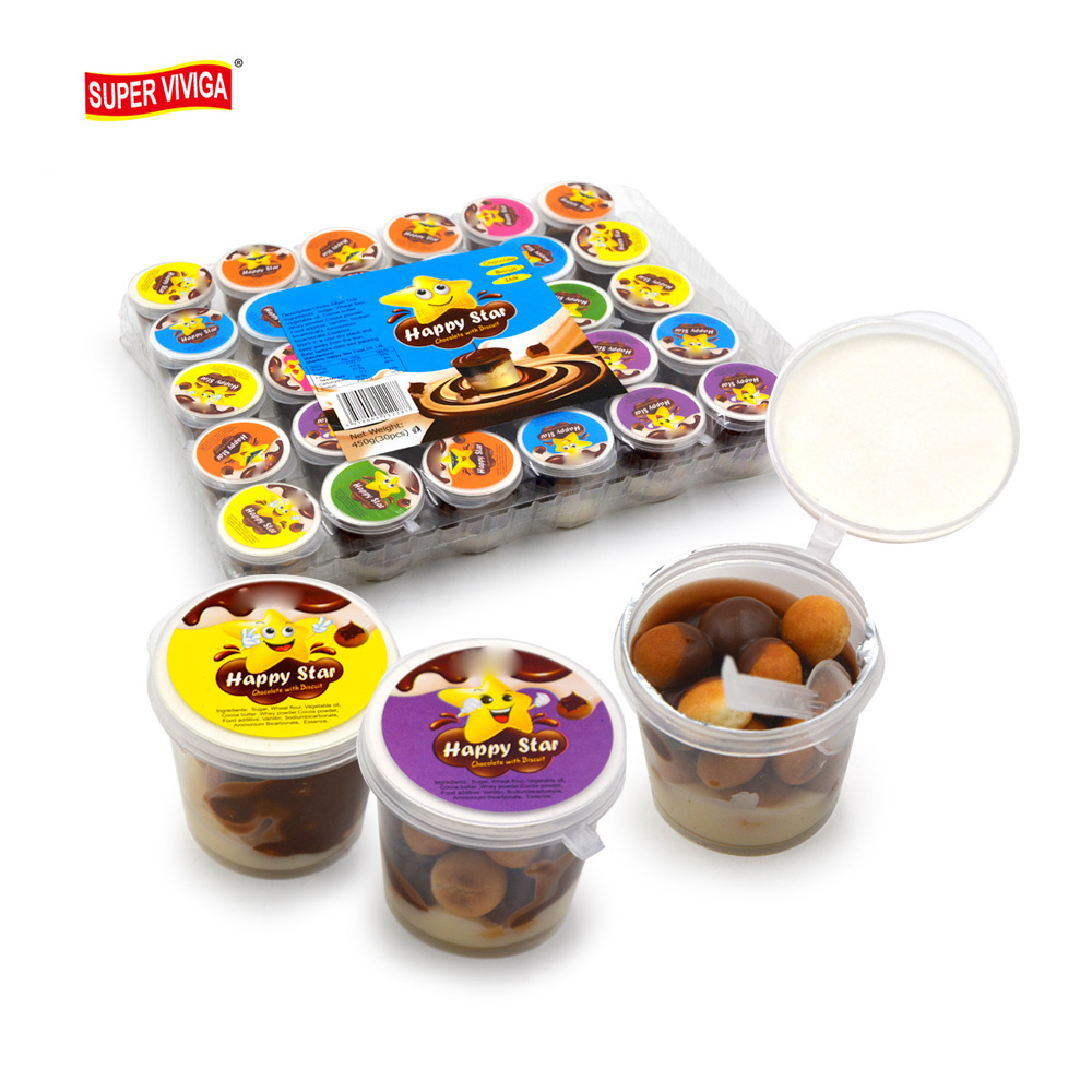 High quality 30pcs happy star mini chocolate biscuit ball cup