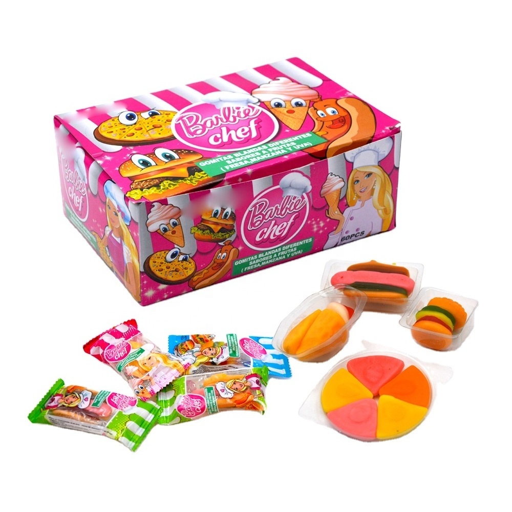 Halal Chewy Jelly Candy Mix Burger Pizzar Hotdog Ice Cream Shaped Fruity Flavor Gummy Candy