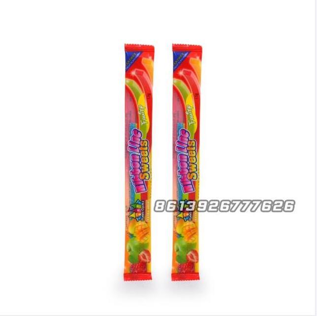 OEM rainbow sugar coated sour belt strips gummy candy