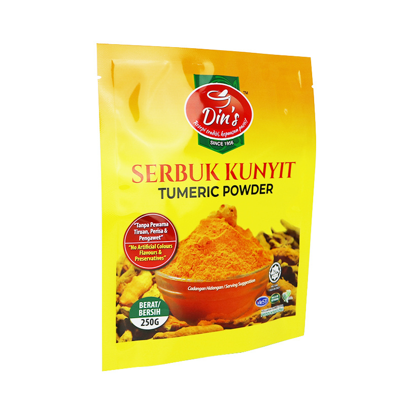 Wholesale Factory Serbuk Kunyit Packaging Bag Three Sied Sealing Bag Flavoring Tumeric Powder Plastic Bag Custom Printing