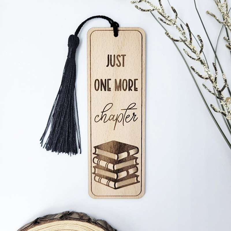 Custom Laser Engraving Natural Wood Gift Decorate Craft Wood Bookmarks for kids