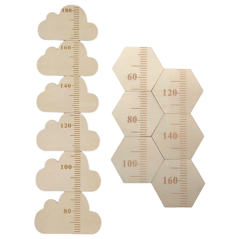 Wooden Height Growth Chart for Kids Wooden Ruler Kids Height Wall Chart Nursery Hanging Wall Decor for Kids Room