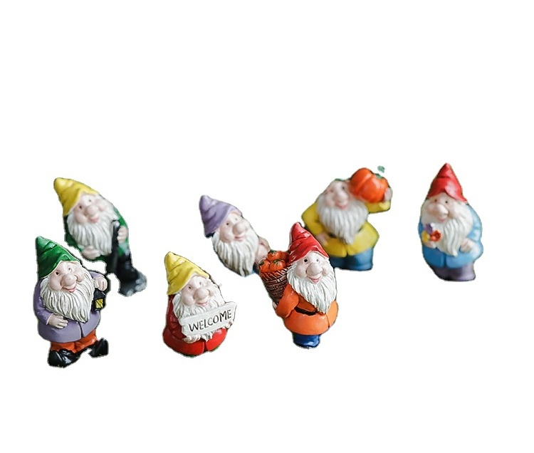 Ready to ship Resin Garden Dwarf Sculpture Mini Elf Statue Gnomes ornaments ground figurine 7 dwarfs garden Christmas statues