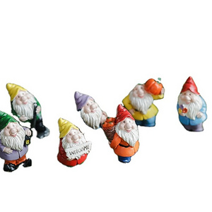 Ready to ship Resin Garden Dwarf Sculpture Mini Elf Statue Gnomes ornaments ground figurine 7 dwarfs garden Christmas statues