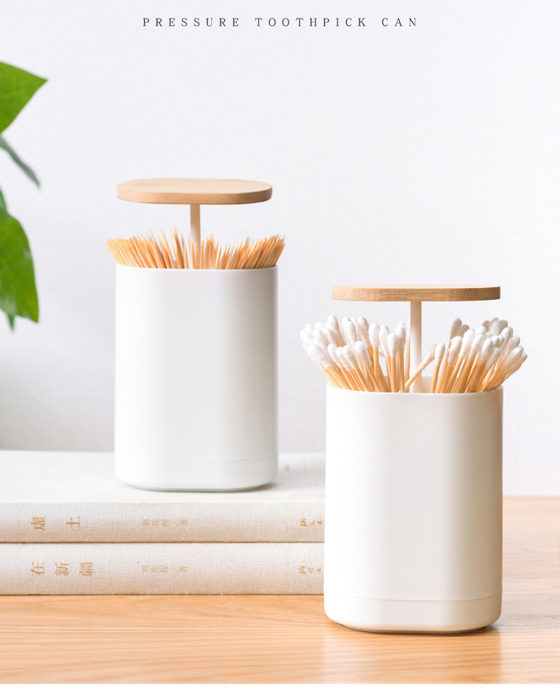 Portable Semi-automatic Toothpick Box Dispensers For Cotton Swab Toothpick Holders