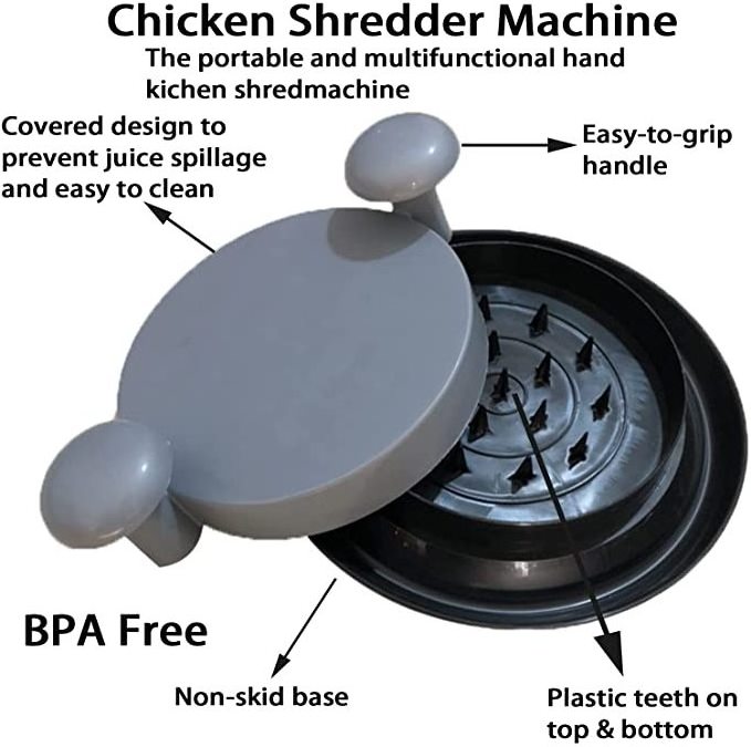 Chicken Shredder Shred Machine Meat Shredder Tool with Handles and Non-Skid Base for Ground Beef Pulled Pork Chicken