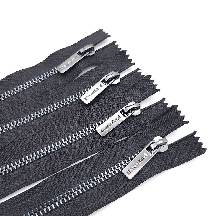 YYX Metal Zipper For Handbag  High-Quality Custom Engraved Logo Metal Slider Close End Brand Zipper